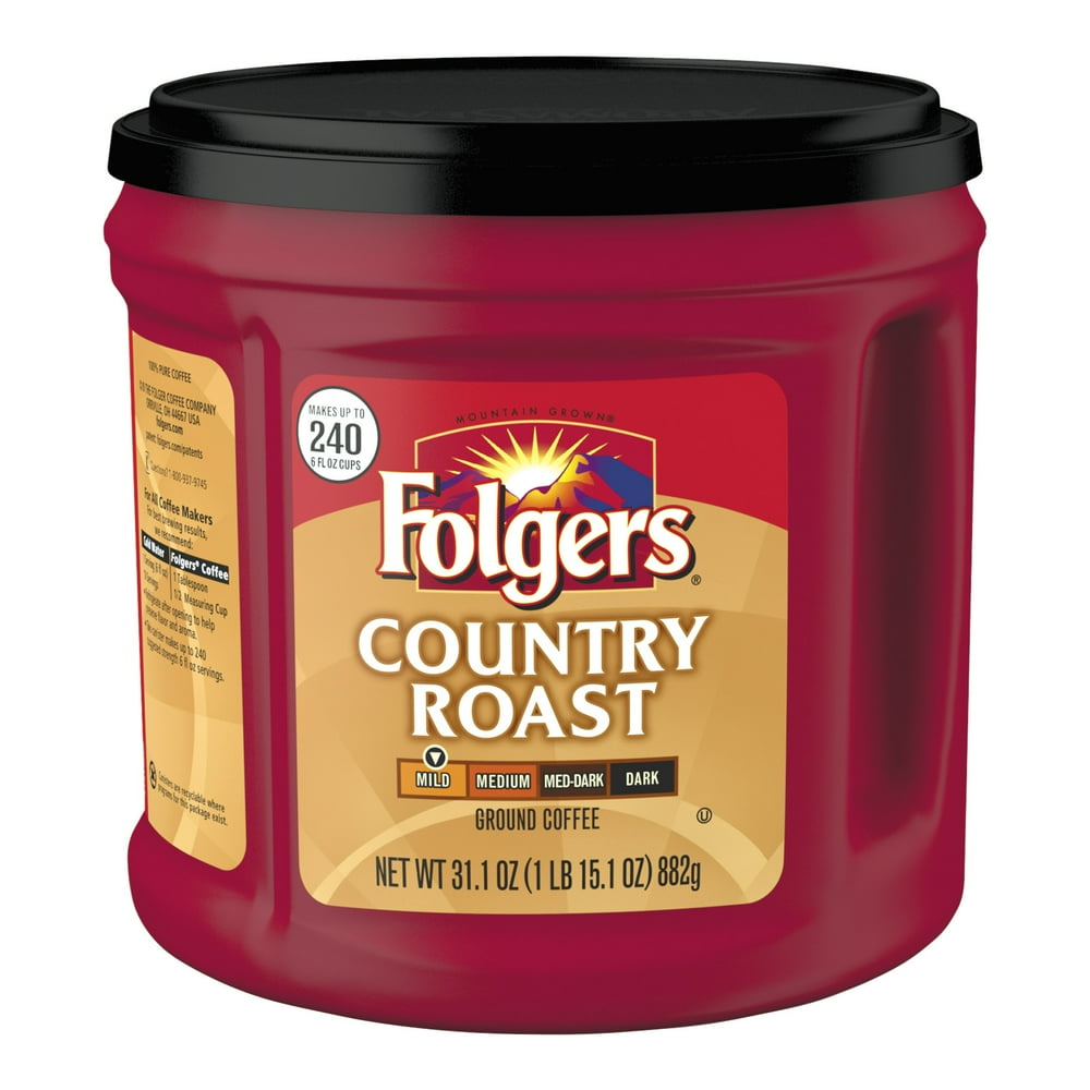 Folgers Coffee Country Roast Mild Regular Ground Coffee, 31.1 Oz