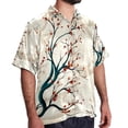 thumbnail image 2 of Tree Men's Short Sleeve Beach Shirts, Casual Button Down Poplin Printed Summer Tops - Unisex, 2 of 6