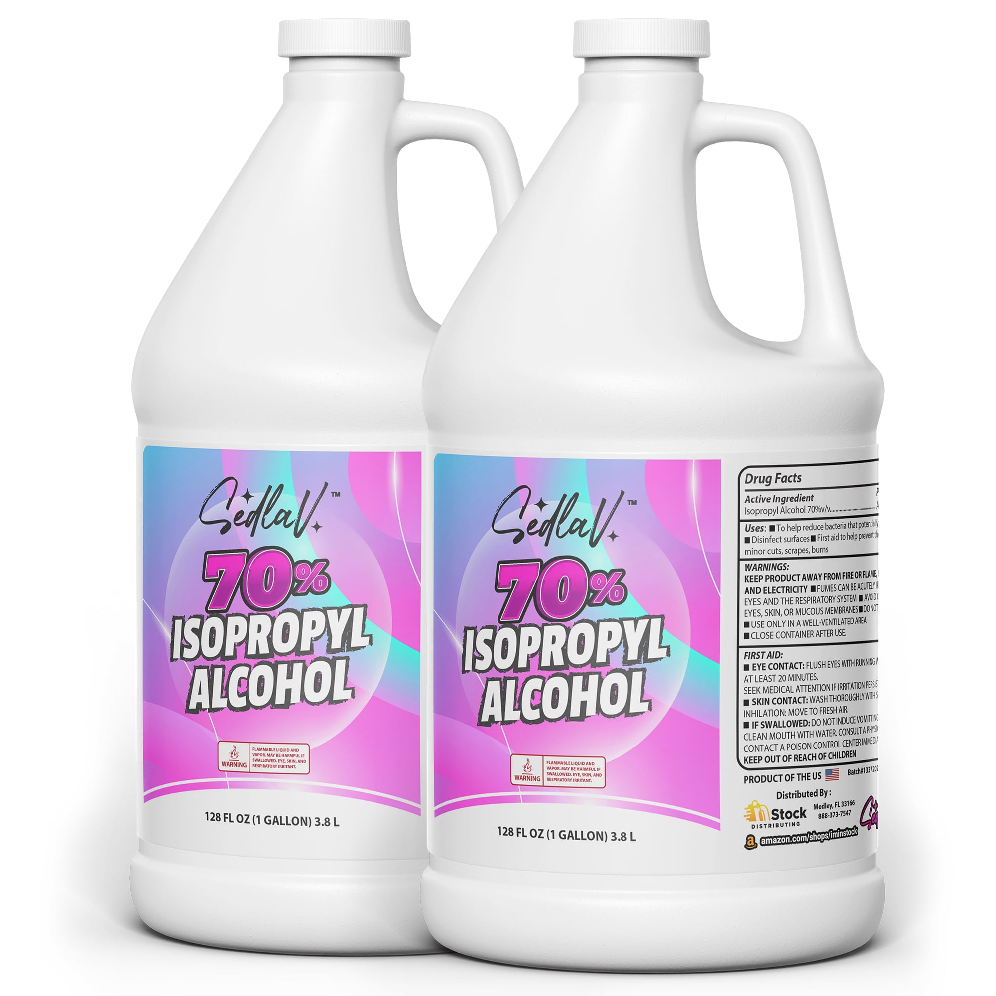 Isopropyl Alcohol 70% First Aid Antiseptic for Minor Cuts and Scrapes Rubbing Alcohol 2 GALLONS