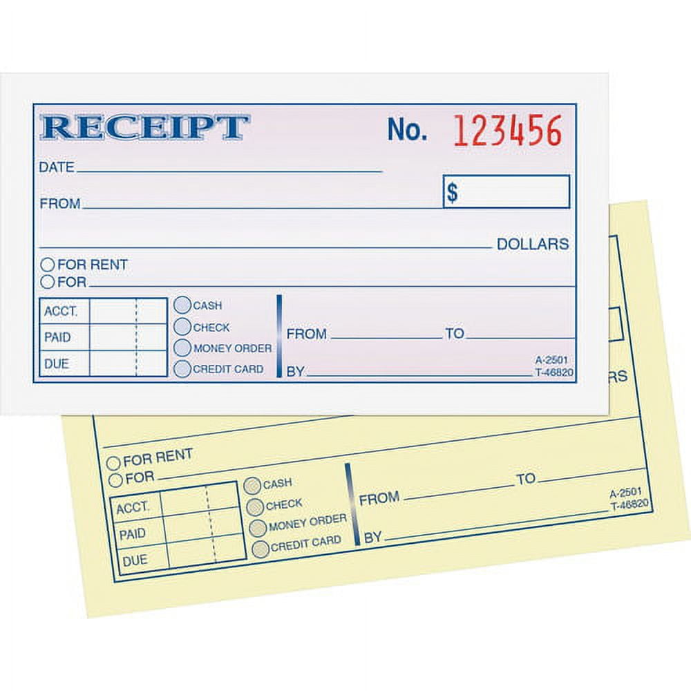 Adams Rent Receipt Books, 50 Sheets, 2.75" x 5.37", White