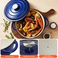 thumbnail image 6 of LIFERUN Nonstick Enameled Cast Iron Cookware Set, 7Pcs Pots and Pans, Gas/Induction Dutch Oven Set, Navy Blue, 6 of 11