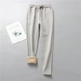 thumbnail image 2 of Women's Warm Winter Fleece Sweatpants Sherpa Lined High Waist Drawstring Active Running Jogger Pants with Pockets, 2 of 9