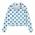 thumbnail image 4 of CLOISE Youth Sweatshirt Girls Boys Long Sleeve Collared Zip up Tops Polka Dot with Thumb Hole Casual Fashion Fall Winter Clothes Blue 9T, 4 of 5
