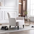 thumbnail image 2 of Accent Chair, Accent Chairs for Living Room with Backrest & Armrest, Upholstered Living Room Chairs in Linen Fabric, Comfy Armchair Reading Chair for Bedroom, Small Space, Reading Room, Office, White, 2 of 9