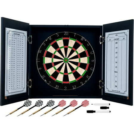 Trademark Poker Black Laminate Dart Cabinet Set