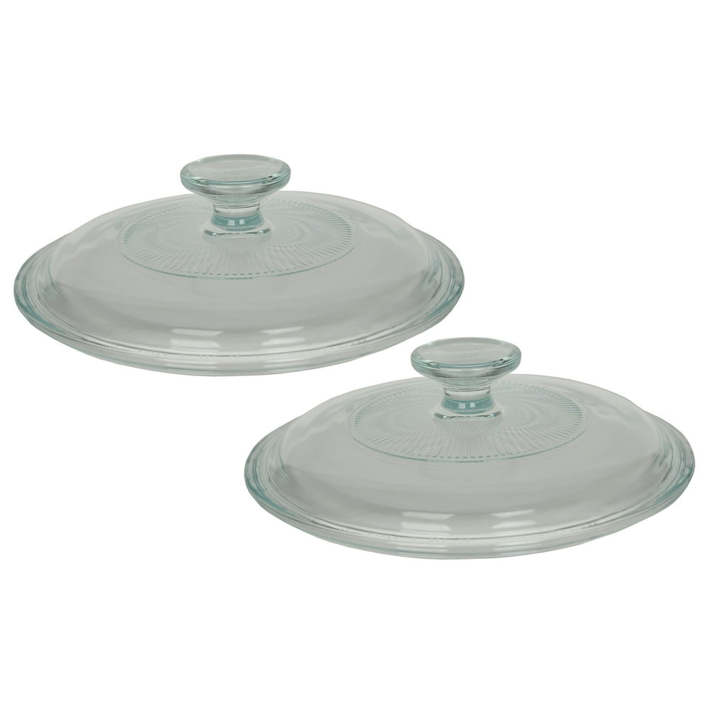 Corningware G5C 1.5 qt 2.5 qt Fluted Round Clear Glass Lid Cover (2