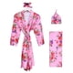 thumbnail image 2 of Bata con estampado de cuatro piezas para mujer embarazada, manta de bebé, gorro de pelo, pijama envolvente, conjunto de piel para el hogar, 2 of 3