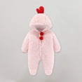 thumbnail image 3 of Baby Boy Girl Button Fleece Hooded Jumpsuit Cute Cartoon Animal Fuzzy Sherpa Long Sleeve Warm Romper Footies Winter Outfit, 3 of 6