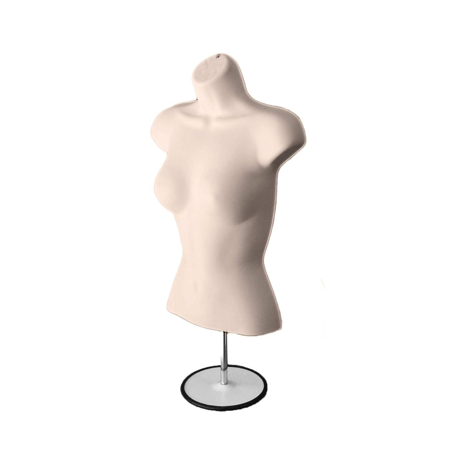 Flesh Female Hollow Back Mannequin Torso Set w/ Metal Stand with Metal Pole, S-M Sizes (5)