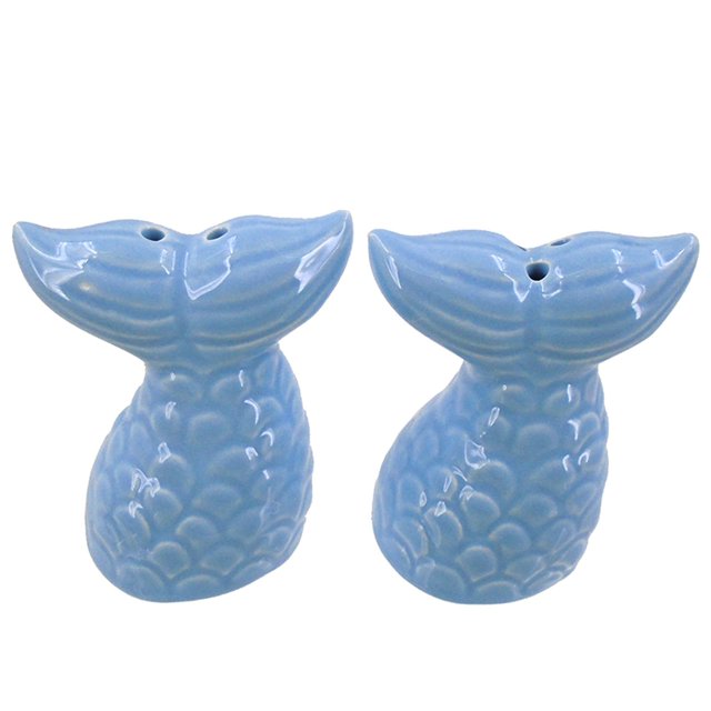 Chesapeake Bay Mermaid Tail Design Salt and Pepper Shaker Set 70225 2 Inches x 1.625 Inches x 2.625 Inches