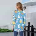 thumbnail image 2 of HAVUITYY Easter 3/4 Sleeve Sweaters for Womens, Cute Bunny Eggs Printed Womens Tops, Spring Going Out Shirts for Women Wear & Gifts, 2 of 5