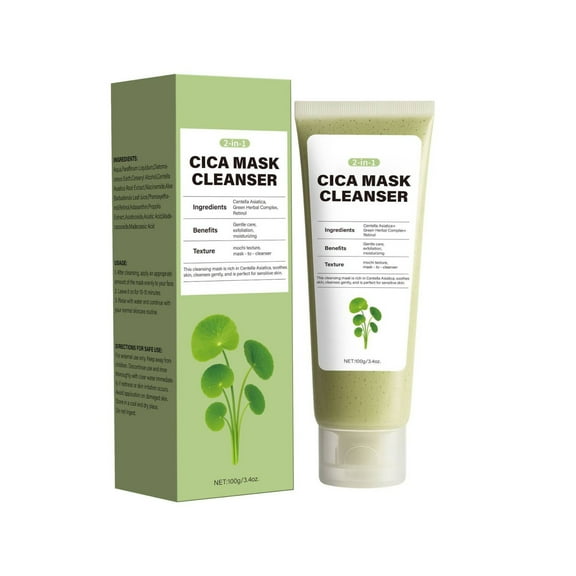 Mask Cleanser, Daily Face Wash & Shine Control Clay Mask, Pore Cleanser & Hydrating 2-in-1 Korean Face Mask and Facial Cleanser for Blackheads, Exfoliation & Smooth Skin, 3.4oz