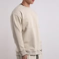 thumbnail image 4 of Mens Crewneck Sweatshirts Casual Long Sleeve Shirts Boys Basic Solid Color Pullover Side Slit Comfort Athletic Workout No Hood Sweatshirt Tops, 4 of 4