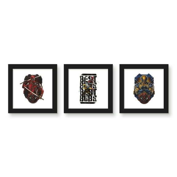 Gallery Pops Marvel Deadpool & Wolverine - Best Bubs Wall Art Bundle (3-Pack)
