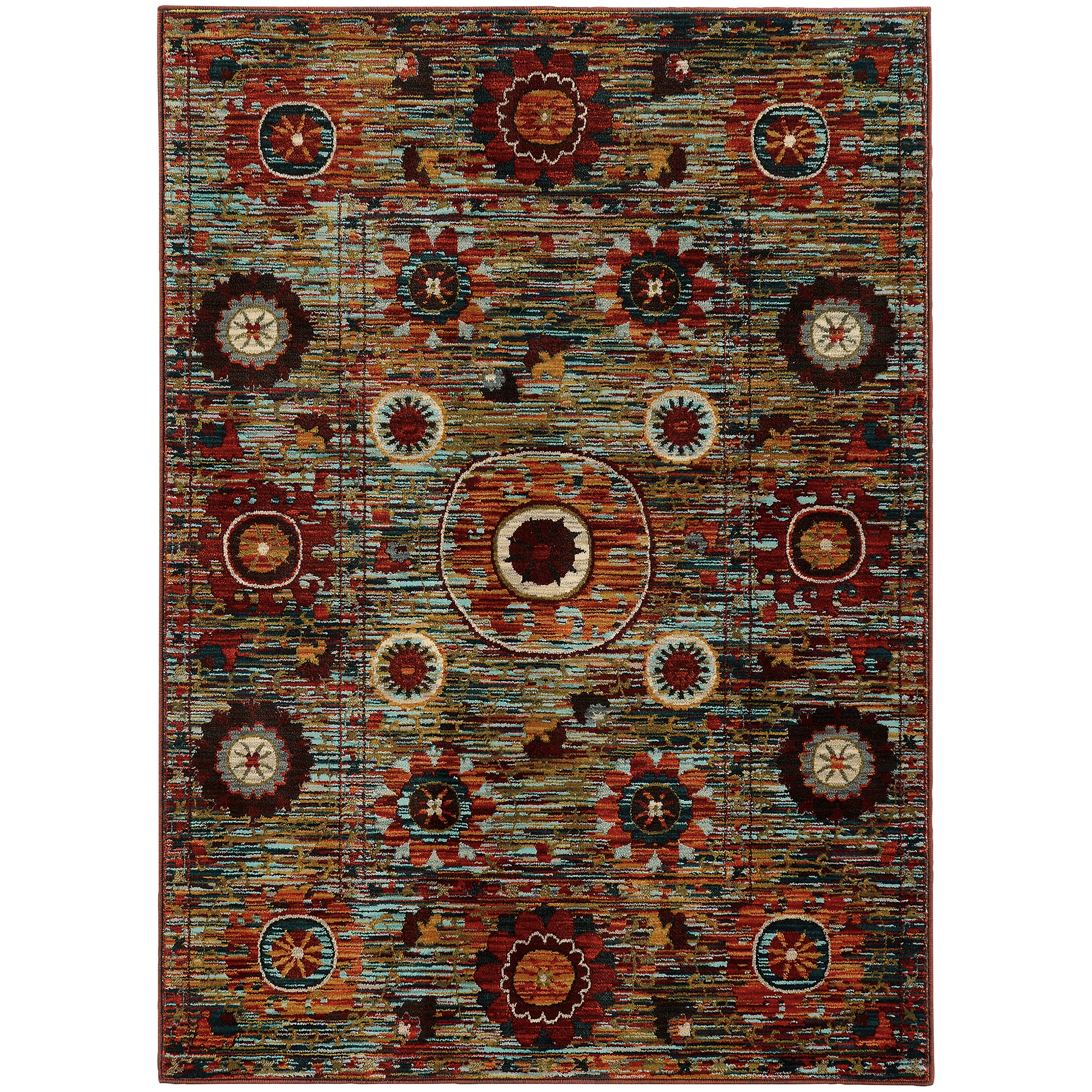 Style Haven Sierra Primative Floral Medallion Area Rug 7'10" x 10'10