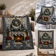 thumbnail image 5 of Christmas Throw Blanket, 51.2"x59.1" Blue and White Porcelain Printed Tapestry Blanket, Soft Cozy Lightweight Polyester Throw for Couch, Sofa, Bed and Festive Home Holiday Decor, 5 of 7