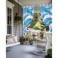 thumbnail image 4 of nqOlkjepod Outdoor Curtains for Patio Waterproof, Blue Waves Outdoor Privacy Panels Grommet, Ombre Sea Ripples Shabby Beach Blackout Outside Curtains for Porch/Cabana/Pergola/Gazebo 54"x95", 1 Panel, 4 of 8