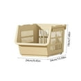 thumbnail image 4 of 3 Piece Rolling Kitchen Storage Basket Organizer - ABS Stackable Drainer Shelves with Wheels for Pantry/Toy/Vegetable Organization, 4 of 8