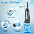 thumbnail image 6 of Cordless Water Flosser Dental Teeth Cleaner, INSMART Professional 300ML Tank DIY Mode USB Rechargeable Dental Oral Irrigator for Home and Travel, IPX7 Waterproof 4 Modes Irrigate for Oral Care, 6 of 8