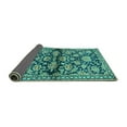 thumbnail image 2 of Ahgly Company Indoor Square Persian Turquoise Blue Traditional Area Rugs, 5' Square, 2 of 4