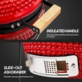 thumbnail image 2 of ROVSUN 13IN Red Spherical Ceramic Charcoal Grill with Inner Liner, Portable BBQ Smoker for Outdoor Cooking, Camping, and Backyard Grilling, 2 of 6