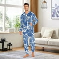 thumbnail image 6 of FORMRS Onesies Pajama for Adults Unisex Hoodie Winter Jumpsuit One Piece Sleepwear, Sizes S-2XL, Blue Garden Pattern, 6 of 7