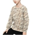 thumbnail image 6 of Fesfesfes Kids Long Sleeve Tops Christmas Fall And Winter Middle Big Girls Boys Hatless Stereoscopic Embroidery Print Long Sleeve Top Ugly Sweater, 6 of 6