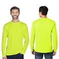thumbnail image 5 of Gildan Hign Visibility Unisex Safety Cotton Long Sleeve Work T-Shirt, Pack Of 4 (Safety Green, M), 5 of 9