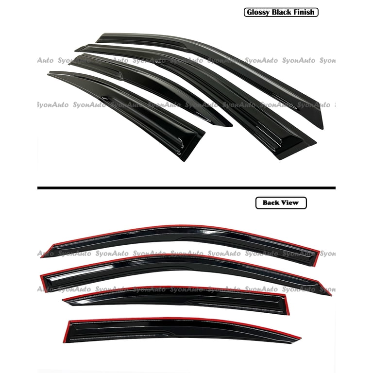 Mugen-Style Window Visors For 2025 Toyota Camry – Black Plastic, Adhesive Mount, Left & Right Set