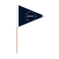 thumbnail image 1 of Cure-Dents Triangle Notes de Musique Rondes Rouge Bleu Toppers de Cupcake Drapeau, 1 of 3
