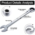 thumbnail image 3 of Jinsinto 32mm Ratchet Wrench Combination Wrenches Set Metric MM Gear Box Open End, 3 of 5