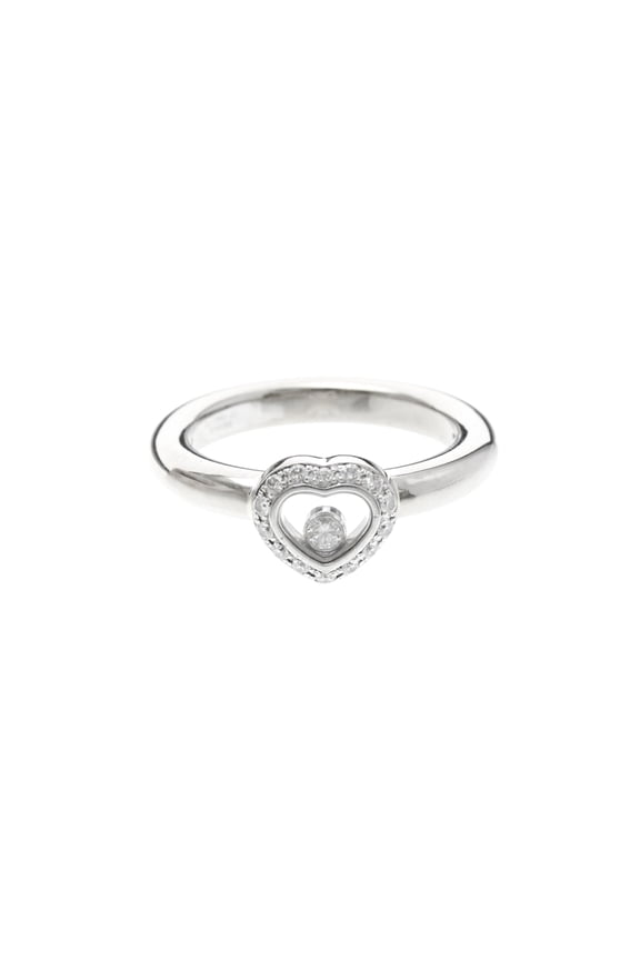Pre-Owned Chopard Happy Diamonds Heart Ring 82/2890 White Gold (18K) Fashion Diamond Band Ring...