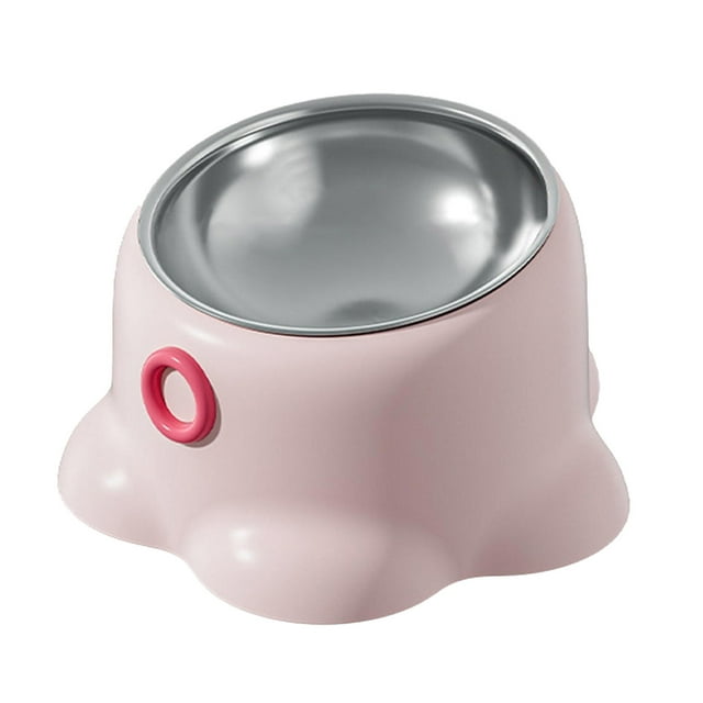 Bol Inclinable pour Animaux avec Base Robuste pour Chats et Chiens Mangeoire en Acier Inoxydable Intérieur Extérieur