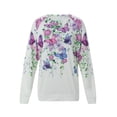 thumbnail image 4 of KOMOO Women Butterfly Print Hoodie Long Sleeve Tie Dye Sweatshirt Street Crew Neck Tops Blouse, 4 of 7