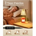 thumbnail image 2 of Candle Warmer Lamp with Timer, Dimmer & Height Adjustment - Flameless Warmer for Large Scented Jar Candles, Safe No-Smoke Gift for Women, Mom, Sister, Girlfriend (2 Bulbs, Amber Glow), 2 of 9