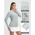thumbnail image 3 of BALEAF Women's Sun Shirts UPF 50+ Mesh Back Lightweight Breathable Long Sleeve Shirt SPF Hoodie for Fishing Hiking Light Gray XL, 3 of 7