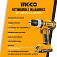 thumbnail image 2 of Taladro Inalambrico Electrico Atornillador Multiherramienta INGCO UCIDLI20031, 2 of 4