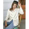 thumbnail image 3 of Zeagoo Blouses for Women Dressy Casual Long Sleeve Stain Silk Button Down Shirts Busines Dressy Fall Top, 3 of 6