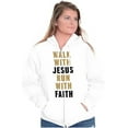 thumbnail image 3 of Walk With Jesus Christ Run Religious Unisex Fleece Graphic Zip Up Hoodie Brisco Brands 3X, 3 of 5