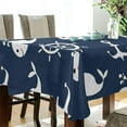 thumbnail image 3 of GZHJMY Cute Whale Square Tablecloth, Waterproof Stain Wrinkle Resistant Washable Polyester Table Cover for Picnic Dinner Holiday Kitchen Party Decor, 60 x 60 in Home Decor, 3 of 7