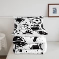 thumbnail image 4 of Baseball Comforter,Football Basketball Bedding Set for Kids Boys,Ball Sports Comforter Set,Hip Hop Grunge Graffiti Artwork Bedding Decor,Black and White Duvet Set Twin Size,Gift for Boys Teens, 4 of 6