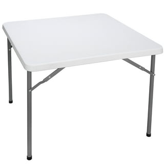 Lifetime 4 Foot Fold-in-Half Adjustable Height Table, Indoor/Outdoor  Essential, White (80509)