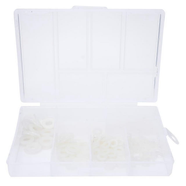 Kit surtido de 250 arandelas planas de nailon blanco, 6 tamaños: M2, M2,5, M3, M4, M5 y M6