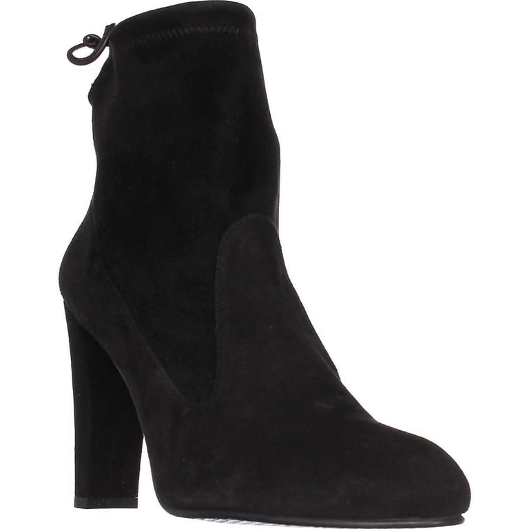 Womens Stuart Weitzman Glove Pull On Booties Black Suede