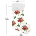 thumbnail image 2 of Poinsettia Flowers Christmas Stockings Plant Christmas Presonalized Large Stocking Sock, Set of 1 Xmas Party Winter Decor Candy Bag Family Holiday Gift, 17.7 Inch, 2 of 7