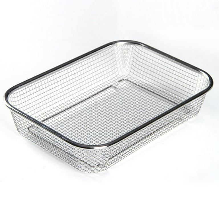 Sink Colander Strainer Rectangular Drain Basket Stainless Steel