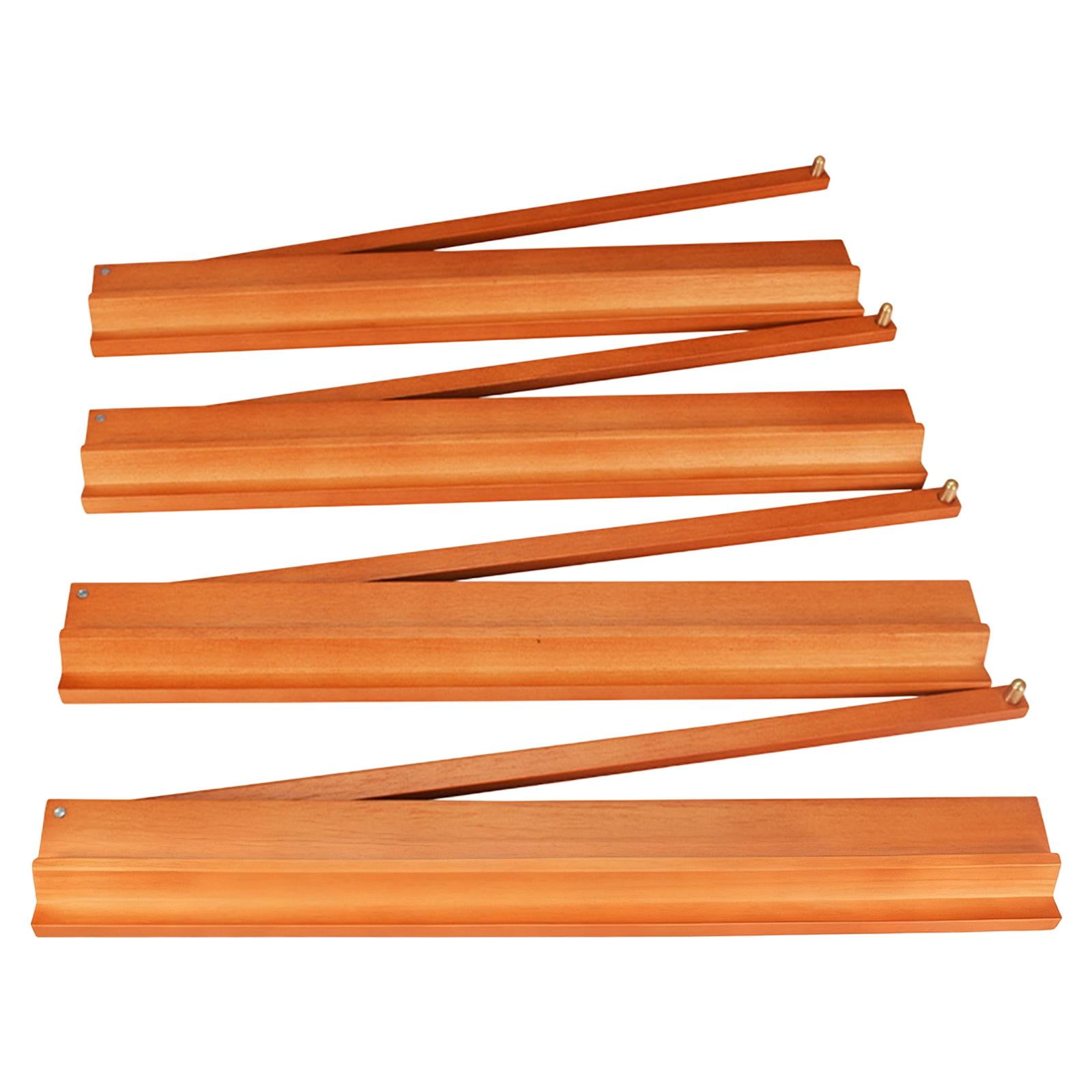 4 Pack Mahjong Game Rack Solid Wood Organizer Smooth Push Rod for Family Parties Gatherings