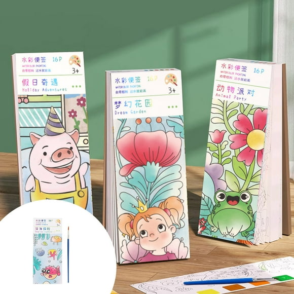 Riforla Mini Paint Pad Mini Watercolor Paint Pad Watercolor Paint Book Mini Water Color Paint Pad Watercolor Workbook for Adults Boys Girls Coloring Books Halloween Painting supplies Blue