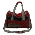 thumbnail image 1 of Pet Carrier, Extra Large Window Reflective Webbing Dog Carrier Travel Bag Stylish Multi Grid Design High Elasticity PVC Folding  For Outdoor For Cat Wine Red,Grey, 1 of 8