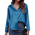 thumbnail image 1 of Innerwin Hauts Col à Revers Chemises pour Femmes Travail Boutonné Blouse à Simple Boutonnage Bleu 2TG, 1 of 7